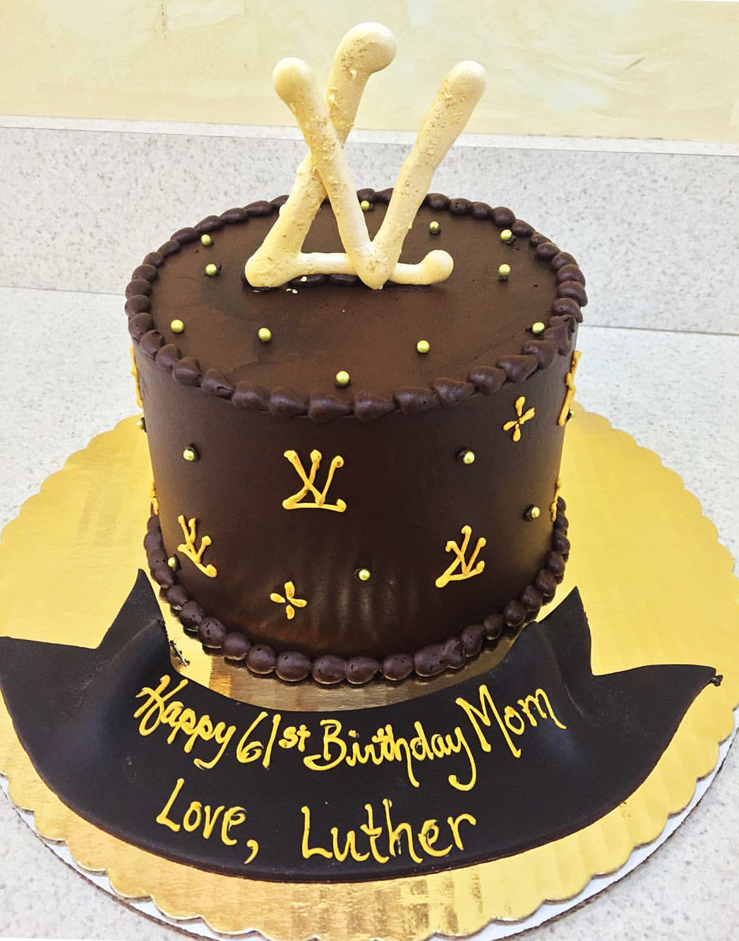 Red Velvet Louis Vuitton Cake With Cream Cheese Frosting 